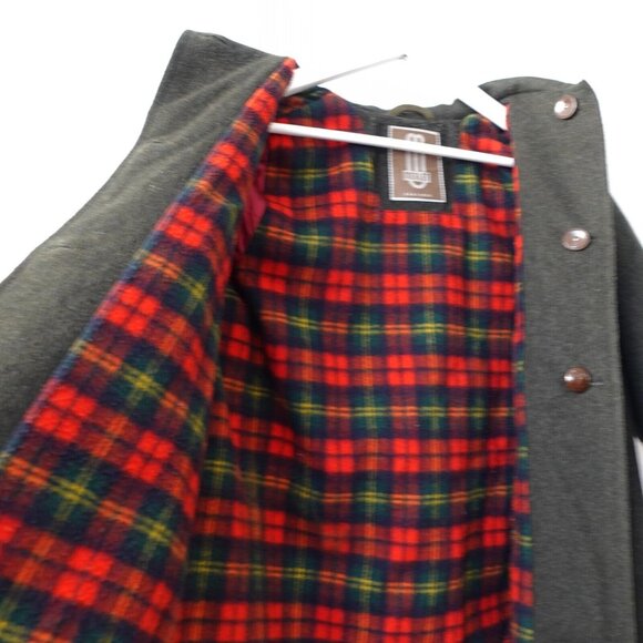 Wool Coat Girls 26 Wool Alpaca Italian Jacket 14 Dark Green Forest MERLET Italy - Picture 3 of 16